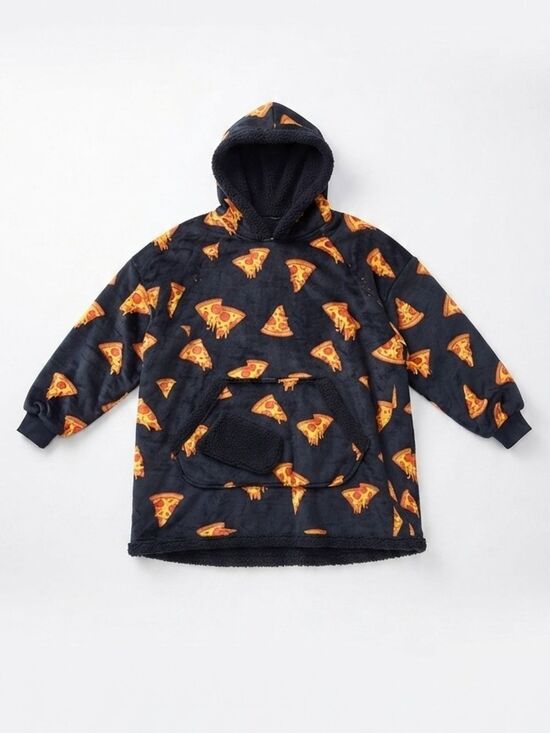 Unbranded Tops - Sherpy Pizza Wearable Blanket Hoodie Adult One Size Fits All (OS) Sherpa Lined